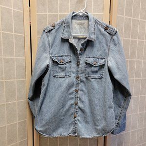 1969 Gap utility denim shirt with copper* buttons.